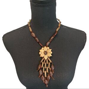 1960's - 1970's Vintage Bohemian Hippie Seed and Pit Necklace